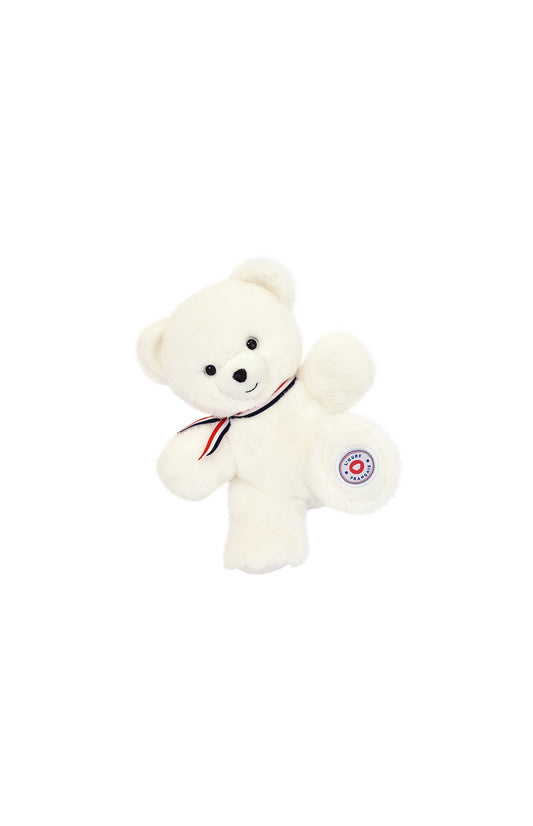 Ours en Peluche Articulé Français 25 cm Blanc