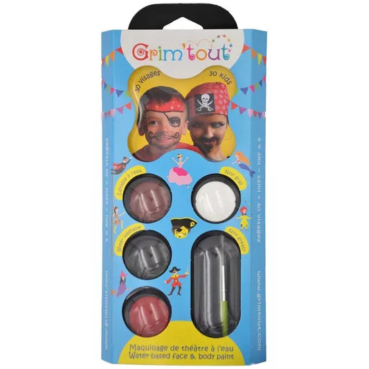 Palette de Maquillage de Fête 4 couleurs x 4 ml - pirate - halloween - Grim'tout