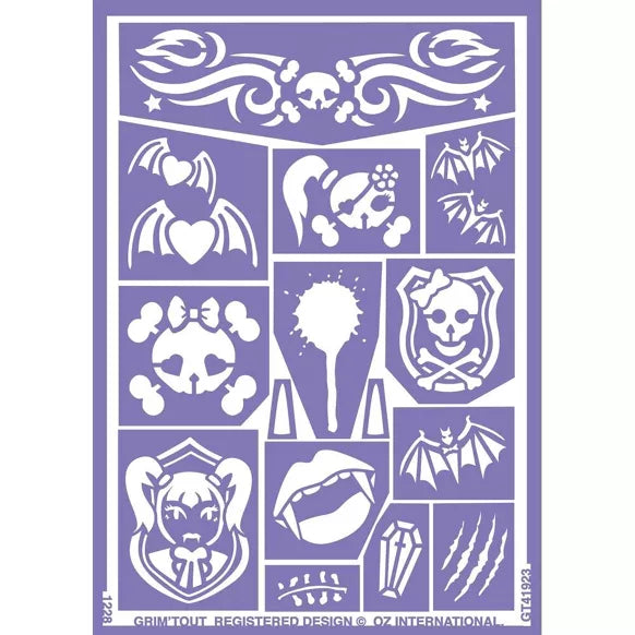 Pochoir de Maquillage Express - princesse - dracula - GRIM'TOUT - halloween