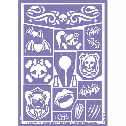 Pochoir de Maquillage Express - princesse - dracula - GRIM'TOUT - halloween