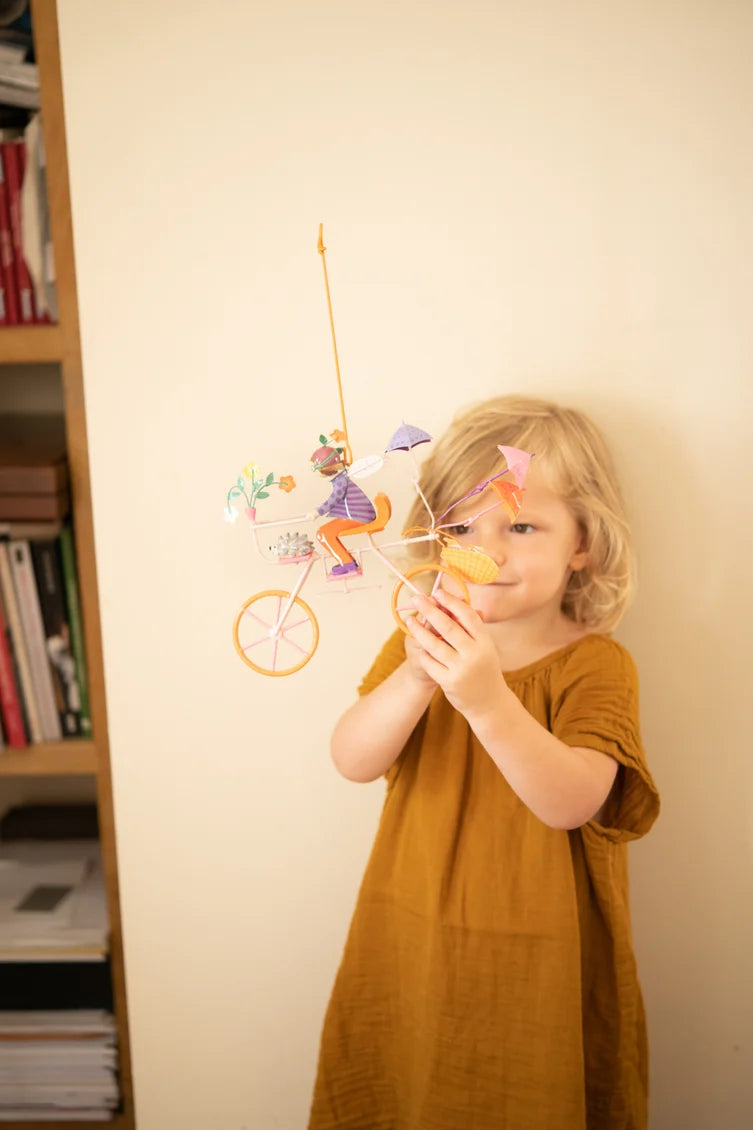 Mobile bébé enfant - Triplette Hérisson roues orange