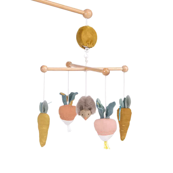 Moulin roty - mobile musical croisillon - trois petits lapins