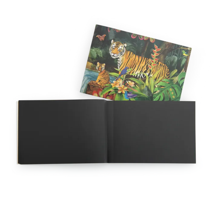 Moulin Roty - Tout autour du monde - carnet de dessin feuilles noires - 3 ans+