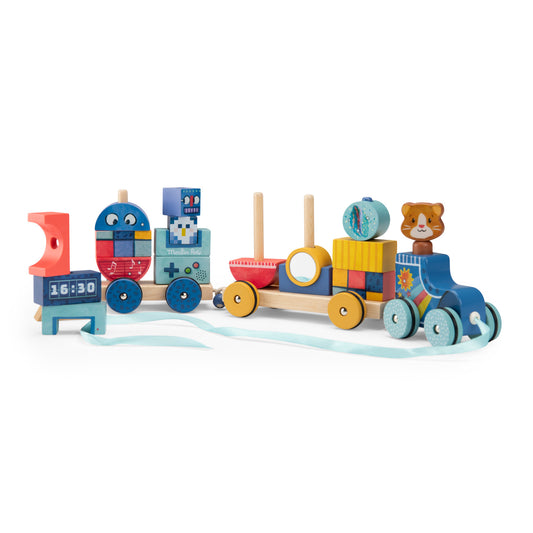 Moulin roty - Train roller à tirer Puce & Pilou - 10 mois+