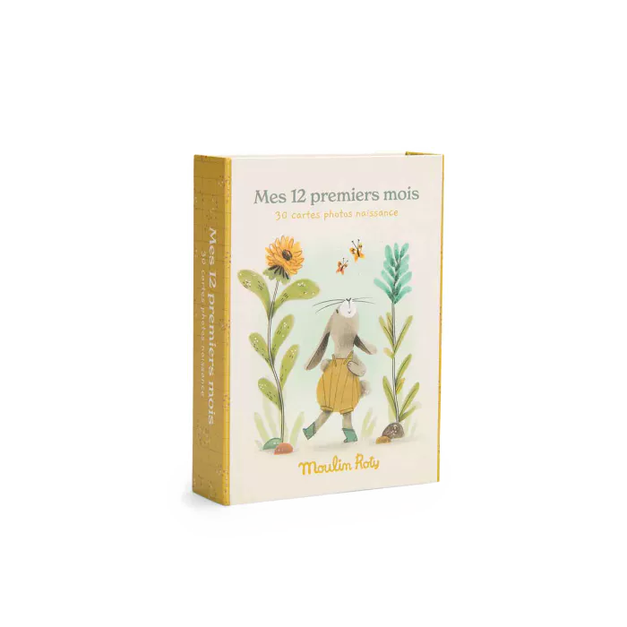 Moulin Roty - trois petits lapins - cartes mes 12 premiers mois -30 cartes