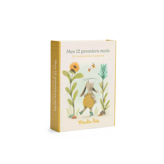 Moulin Roty - trois petits lapins - cartes mes 12 premiers mois -30 cartes