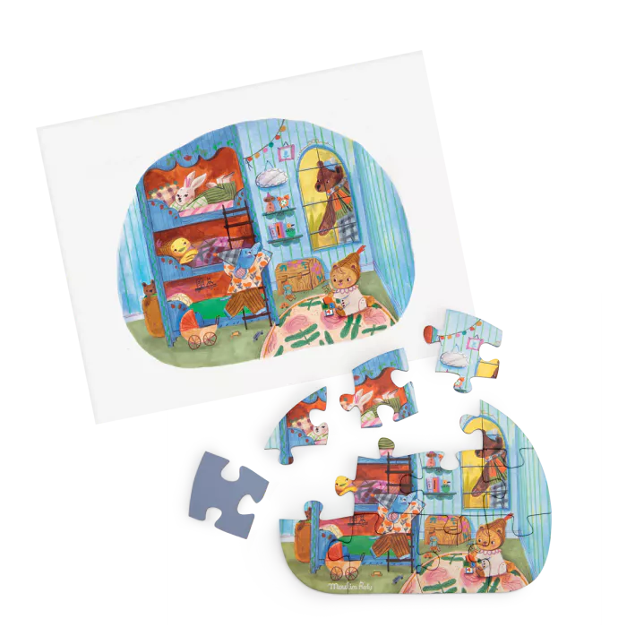 moulin roty Les Minouchkas 4 puzzles Une belle journée (4x12 pièces) - 2 ans +