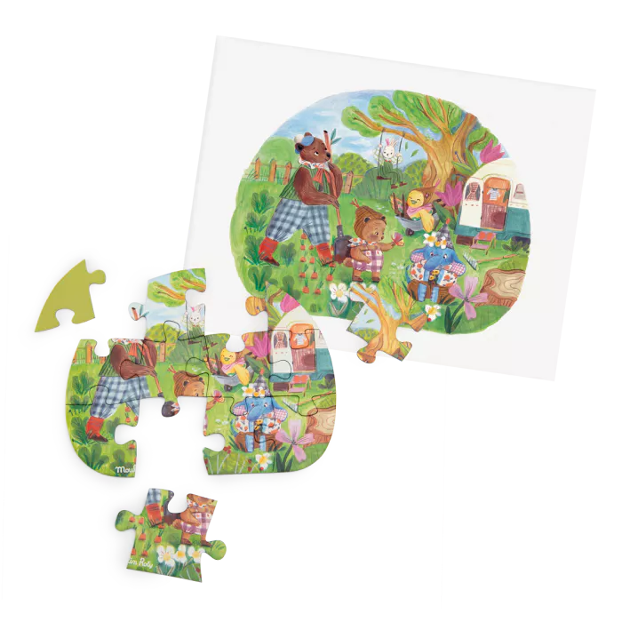 moulin roty Les Minouchkas 4 puzzles Une belle journée (4x12 pièces) - 2 ans +