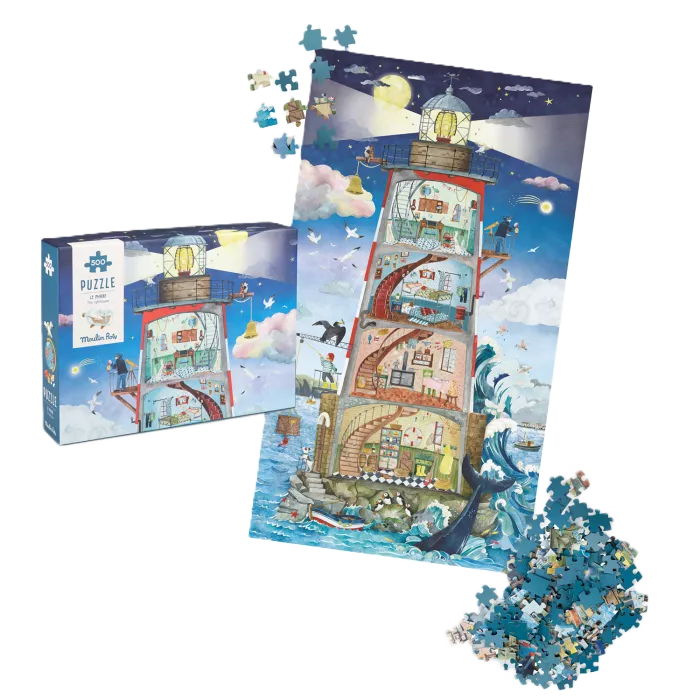 Moulin roty - puzzle - le phare - 500 pièces -le jardin du moulin