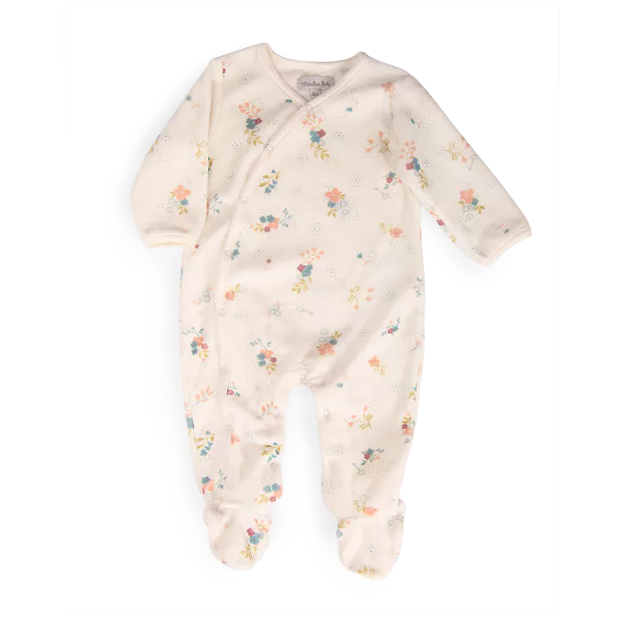 Moulin Roty - Pyjamas 6 mois velours fleurs - La petite école de danse