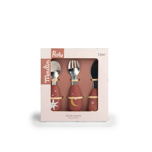 Moulin Roty - Set couverts silicone - Après la pluie