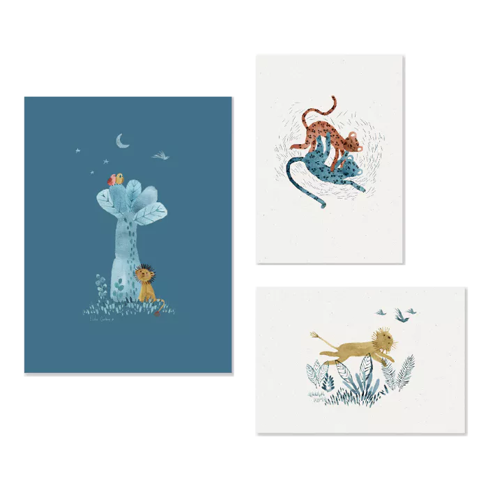 Moulin roty - set de 3 affiches - sous mon baobab