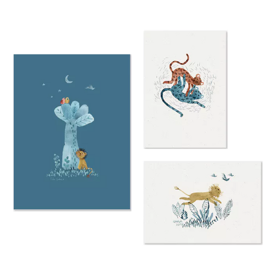 Moulin roty - set de 3 affiches - sous mon baobab