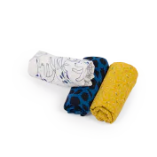 Moulin roty - set de 3 langes imprimés - puce et pilou