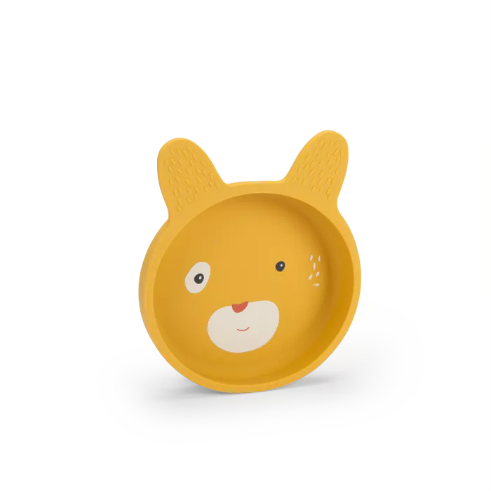Moulin Roty - Set de vaisselle silicone - Trois petits lapins - 3 mois+