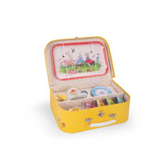 Moulin roty - La Grande Famille -  Valise dinette set de thé en métal - 3ans+