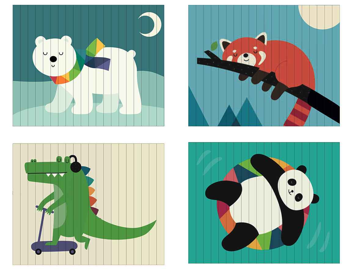 Vilac - Puzzle 4 Dimensions, Les animaux - Andy Westface - 5 ans+
