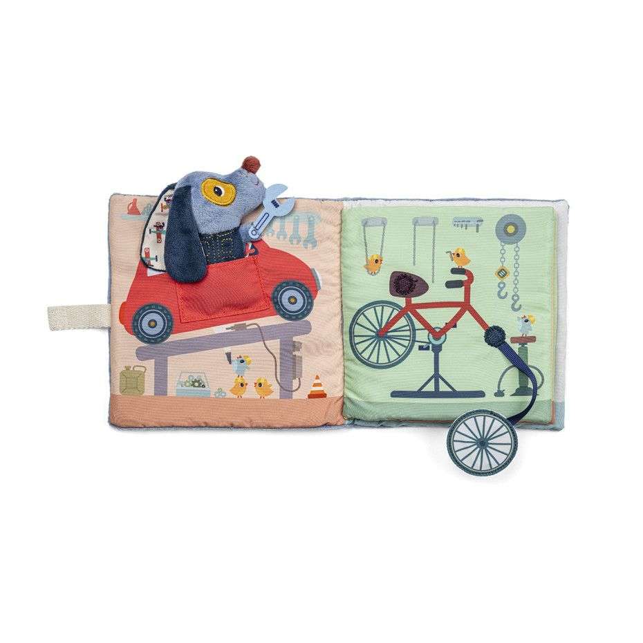 Lilliputiens - le garage de Jules - Livre D'activités - livre en tissus