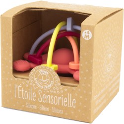 Ulysse - Anneau de dentition étoile rouge brique en silicone