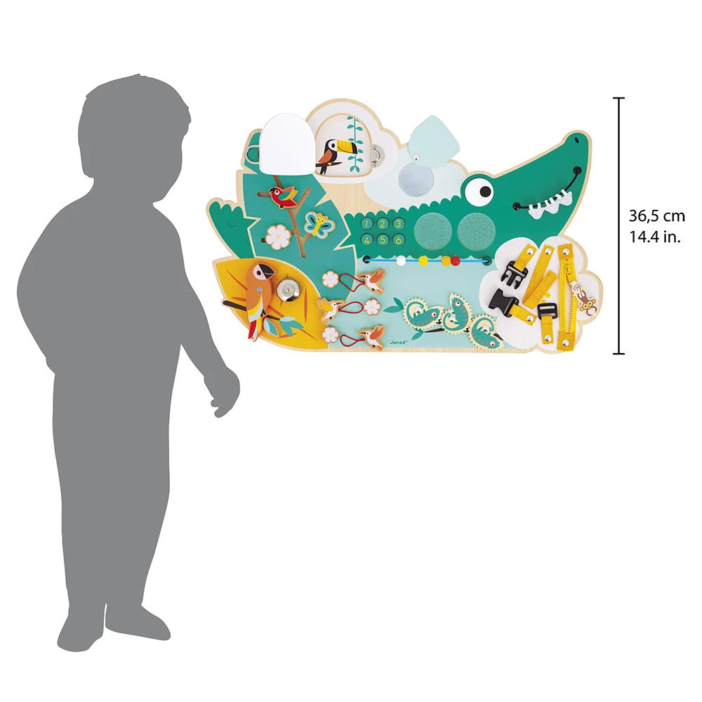 Janod - Busy Board Croco en bois - Tropik