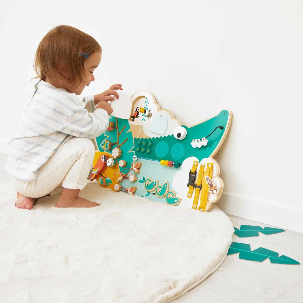 Janod - Busy Board Croco en bois - Tropik