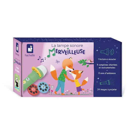 Janod - lampe sonore merveilleuse l'heure des bisous - lampe à histoires