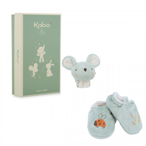 Kaloo - Coffret bracelet et chaussons sonores - Souris