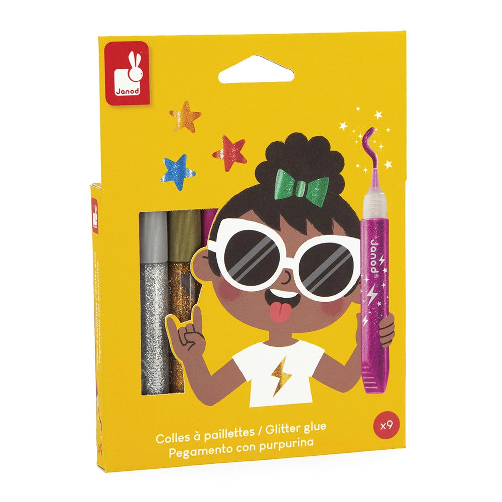 Janod - Colle à paillettes x 9 tubes