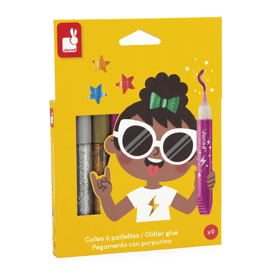 Janod - Colle à paillettes x 9 tubes