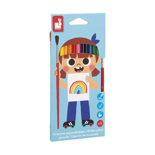 Janod - Crayons aquarellables x 12