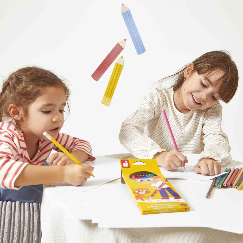 Janod - Crayons effaçables x 12