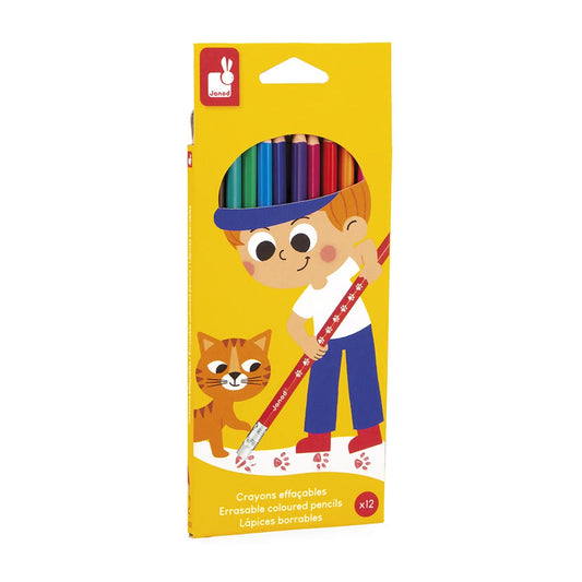 Janod - Crayons effaçables x 12
