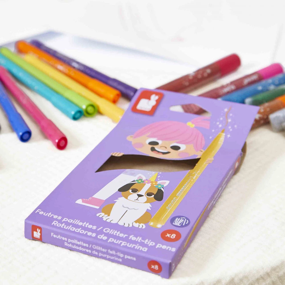 Janod - Feutres pailletés x 8