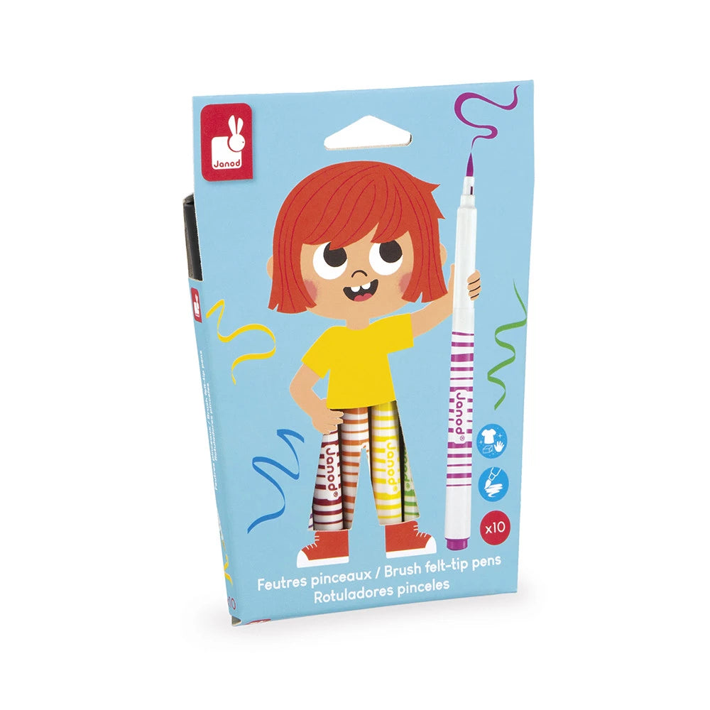 Janod - Feutres pinceaux x 10