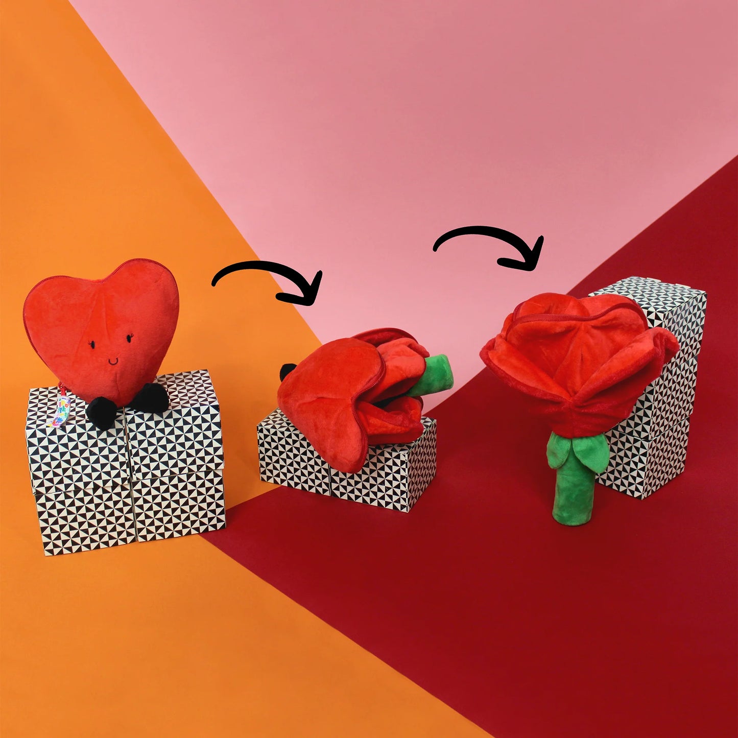 Deglingos - Peluche Coeur/Fleur rose - Flipetz - naissance+
