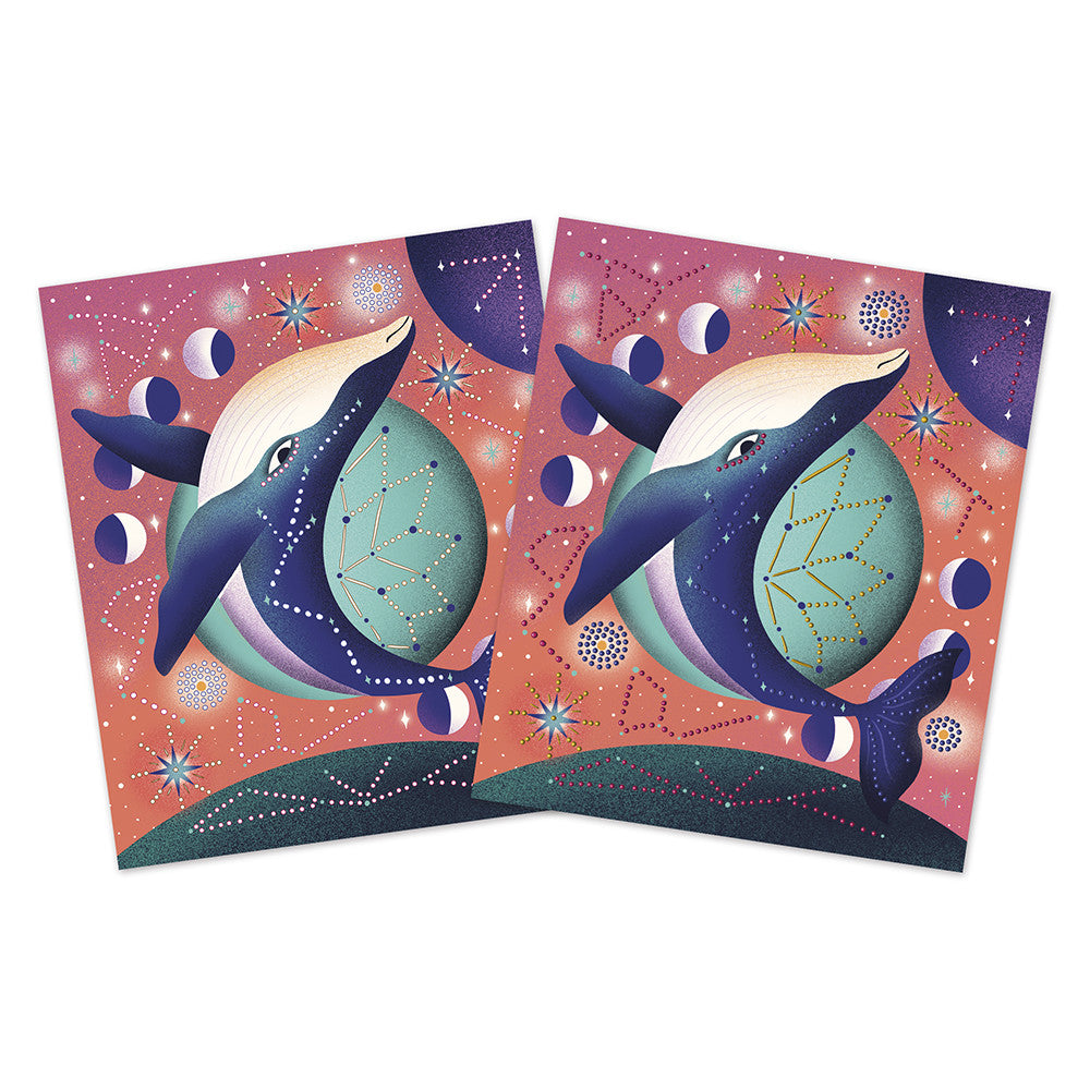 Janod - Peinture pointillisme 3D Animaux cosmiques - Kit créatif