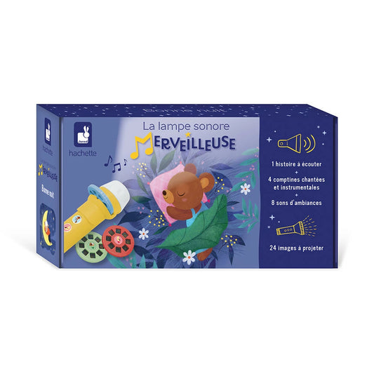 Janod - Lampe sonore merveilleuse Bonne nuit - Lampe à histoires