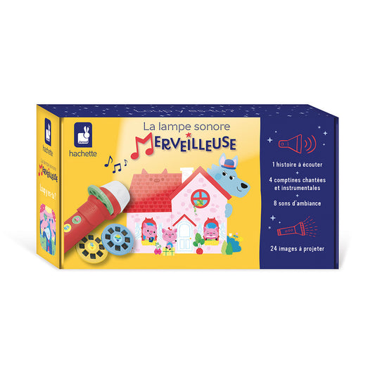 Janod - lampe sonore merveilleuse Loup y es tu ? - lampe à histoires