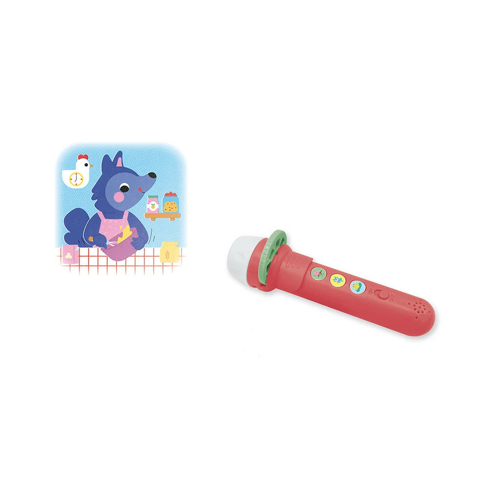 Janod - lampe sonore merveilleuse Loup y es tu ? - lampe à histoires