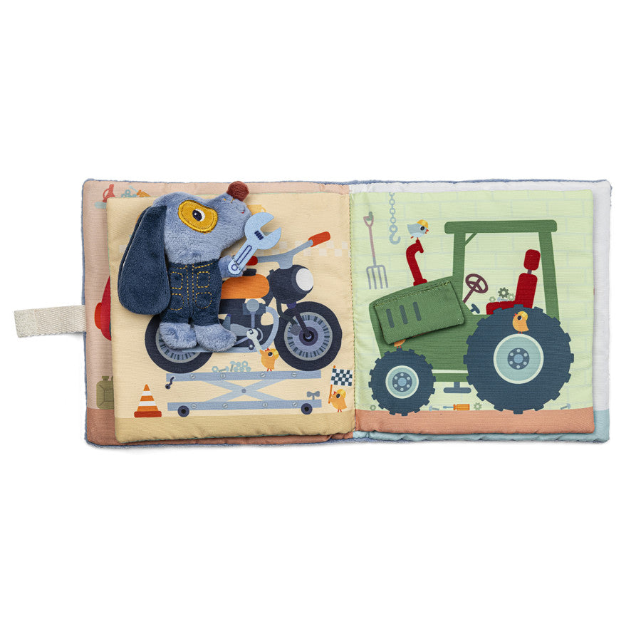 Lilliputiens - le garage de Jules - Livre D'activités - livre en tissus