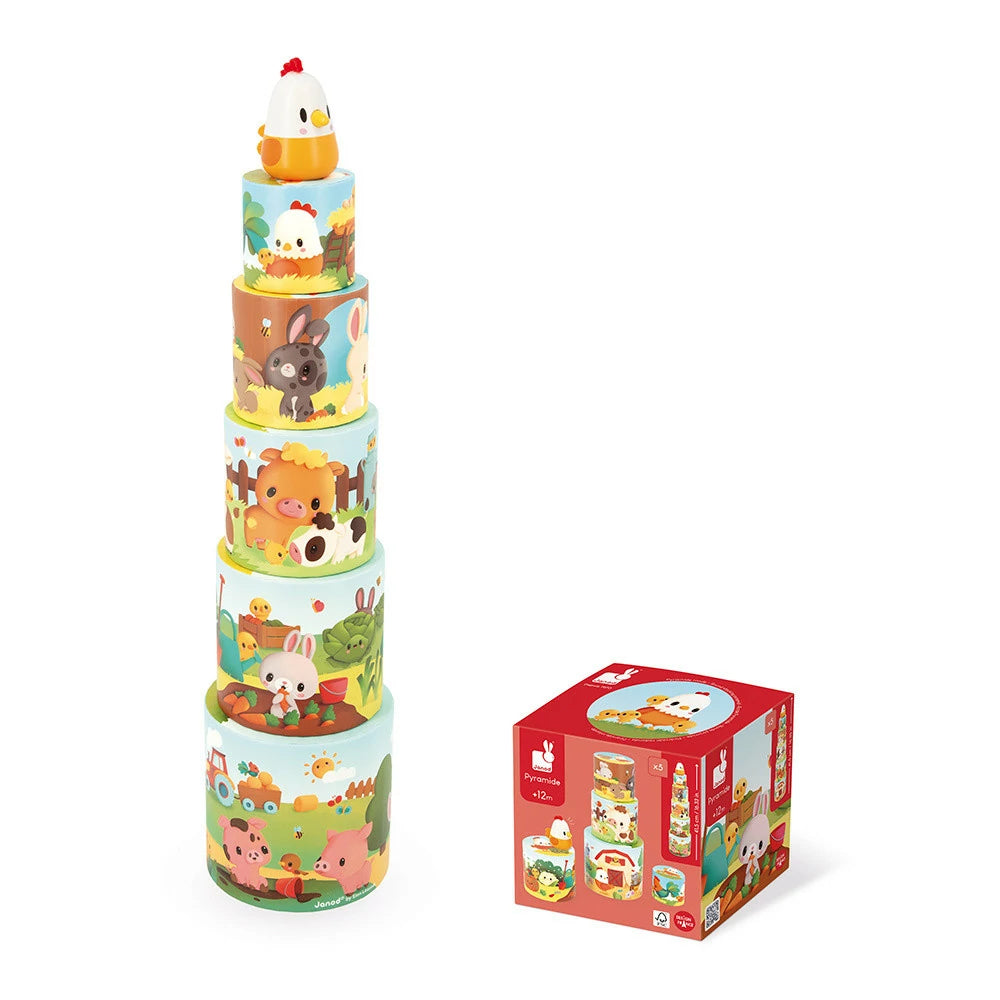 Janod - Ma première pyramide Poule - Ferme
