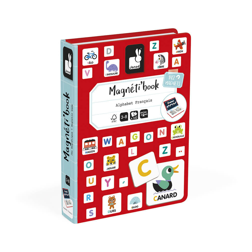 Janod - Magnétibook - alphabet français - 142 magnets