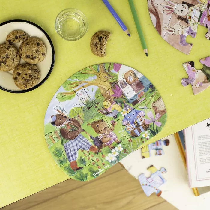 moulin roty Les Minouchkas 4 puzzles Une belle journée (4x12 pièces) - 2 ans +