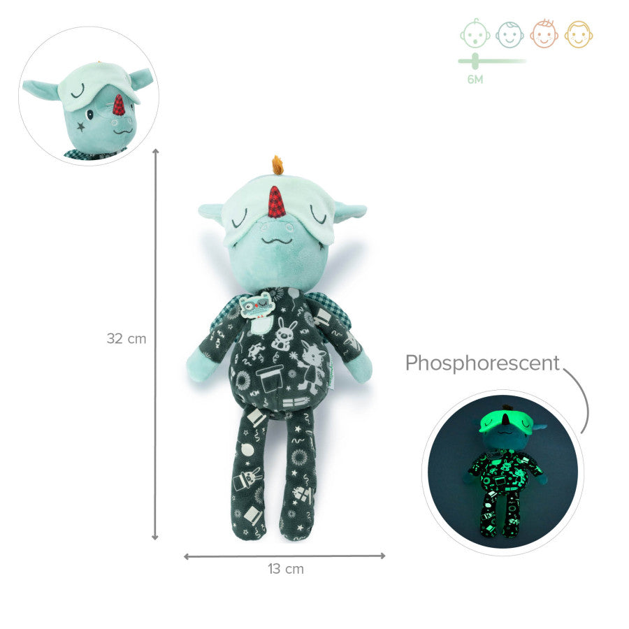 Lilliputiens - Peluche ami de la nuit Joe le dragon