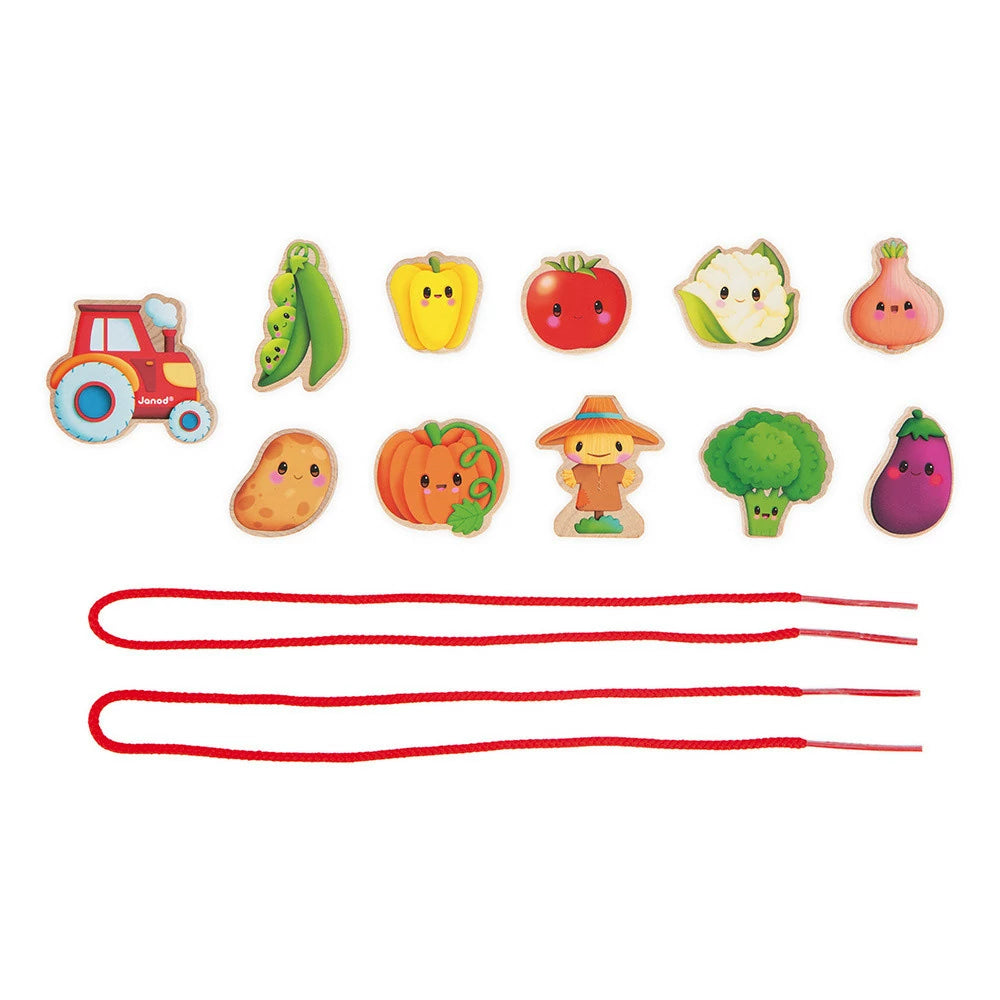 Janod - Perles à enfiler - Potager - Ferme