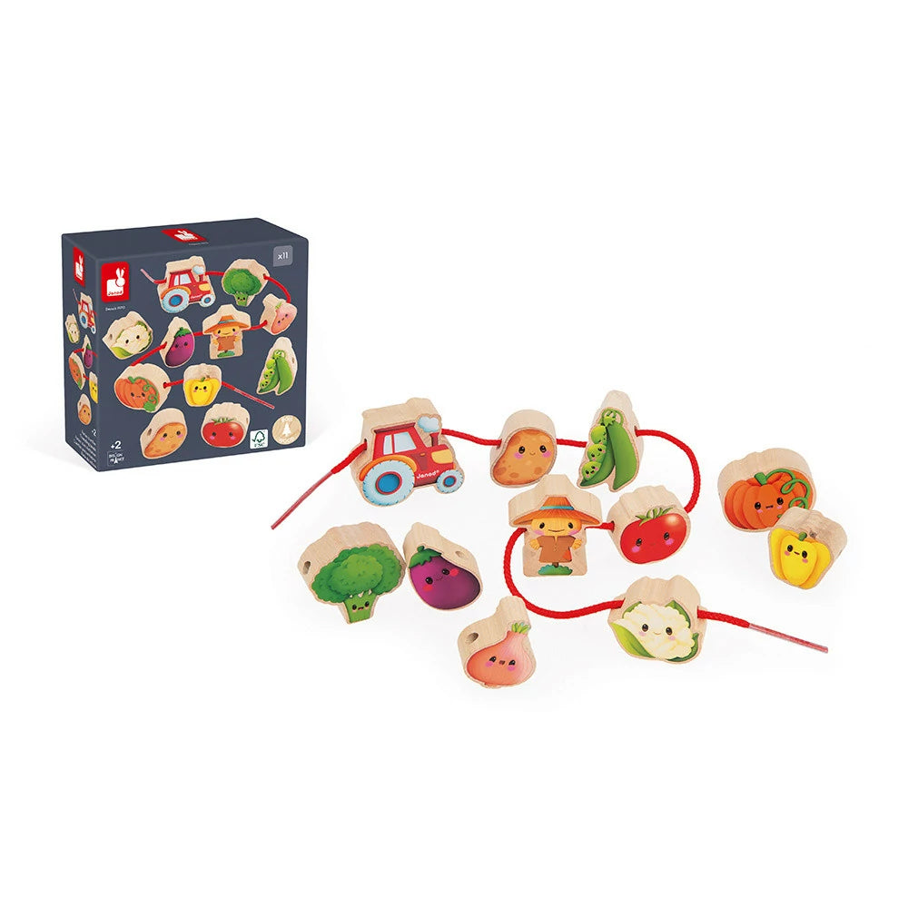 Janod - Perles à enfiler - Potager - Ferme