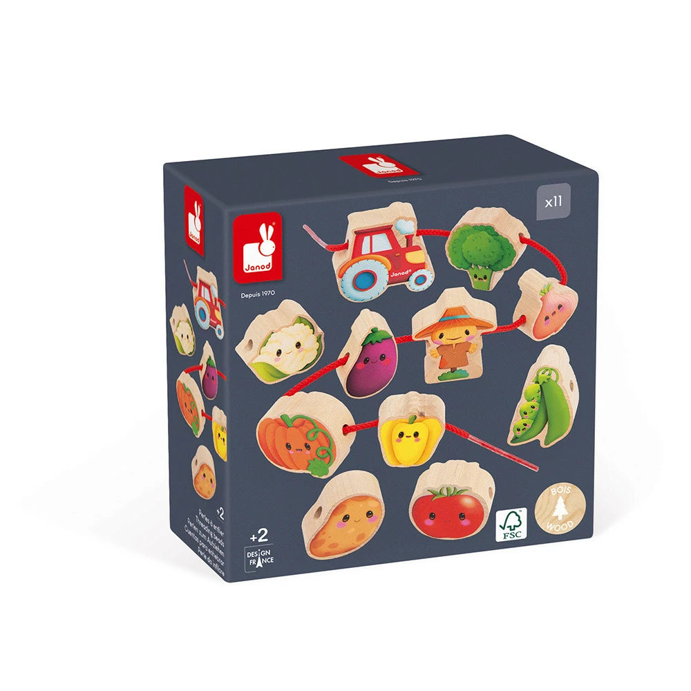 Janod - Perles à enfiler - Potager - Ferme