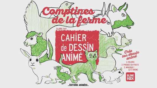 Cahier de dessin animé - les comptines de la ferme - 3 ans+