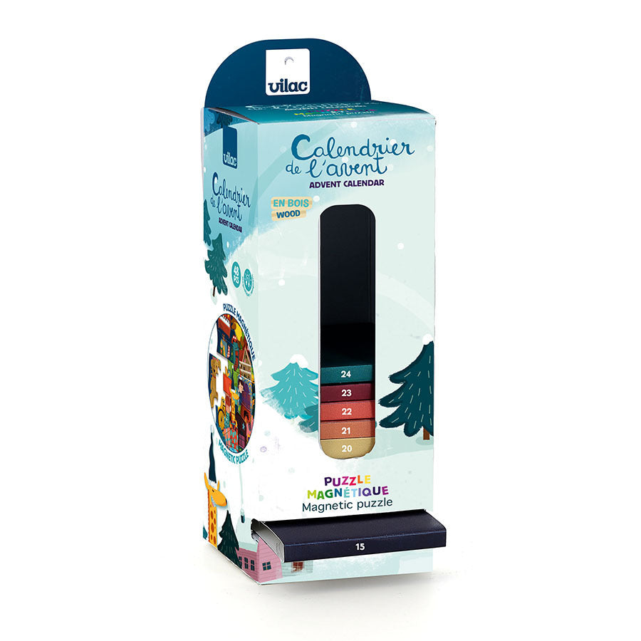 Vilac - calendrier de l'avent - puzzle magnétique - en bois
