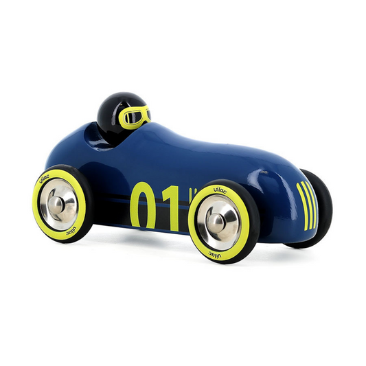 Vilac - Voiture en bois, Old sport Compet’ - Bleu nuit - 2 ans+